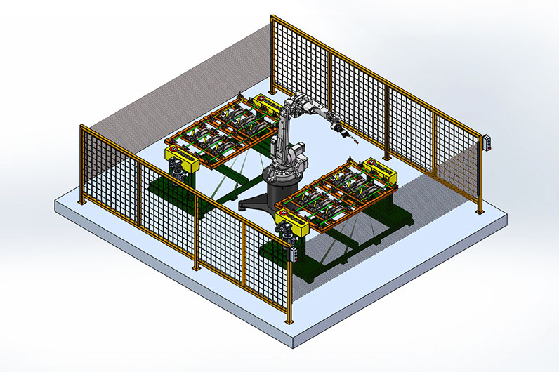 雙工位頭尾架焊接機器人工作站